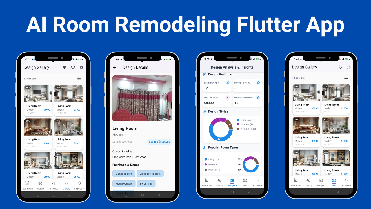 AI Room Remodeling Flutter App | AI Interior Design & Home Renovation ...
