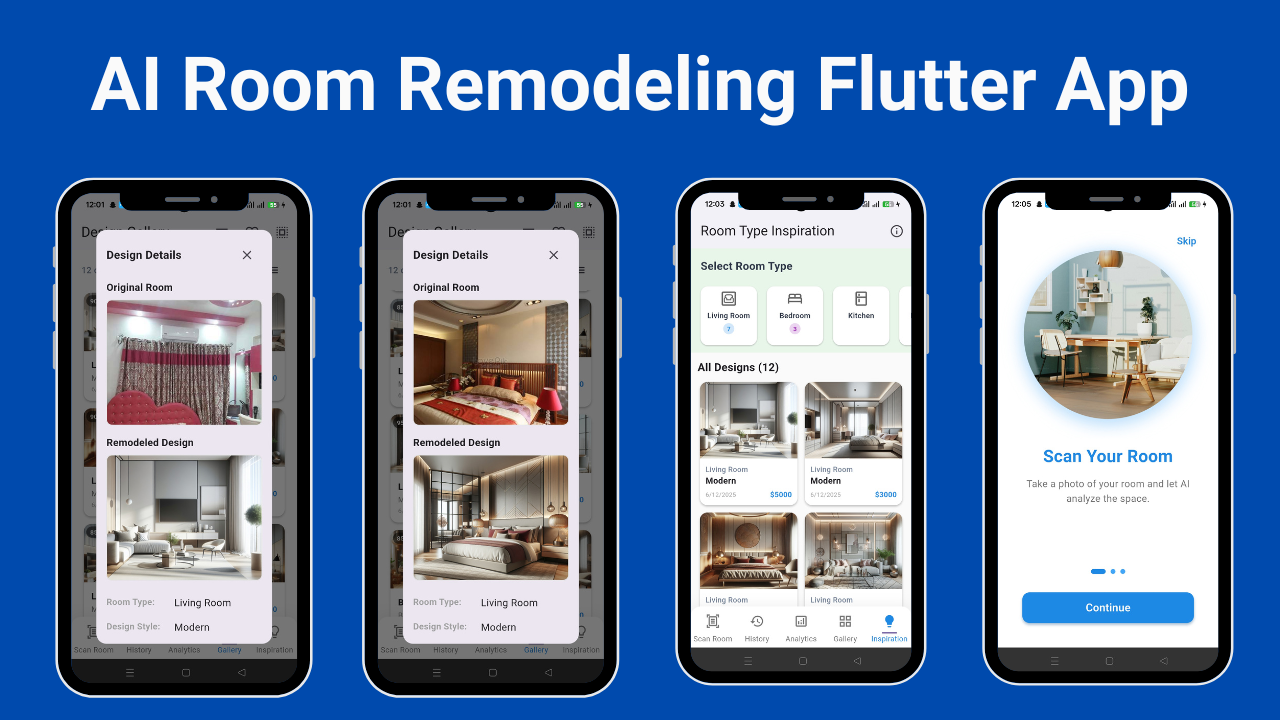 AI Room Remodeling Flutter App | AI Interior Design & Home Renovation ...