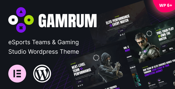 Gamrum – eSports Teams & Gaming Studio WordPress Theme
