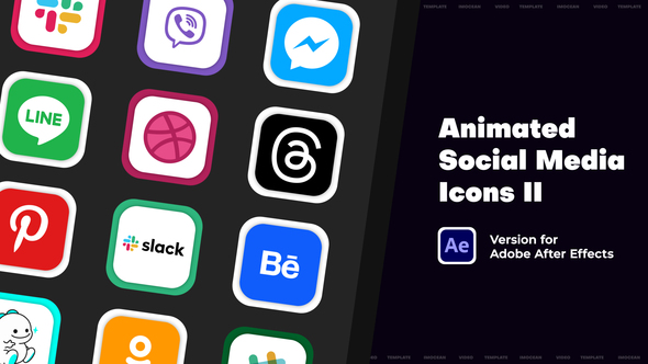 Animated Social Media Icons II Elements template preview