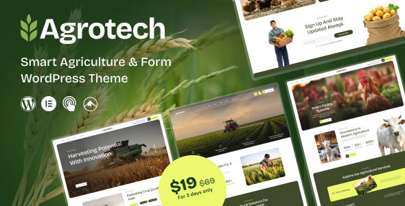 AgroTech – Agriculture & Organic Farm WordPress Theme