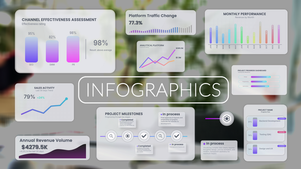 Infographics Glass Logo Stings template preview