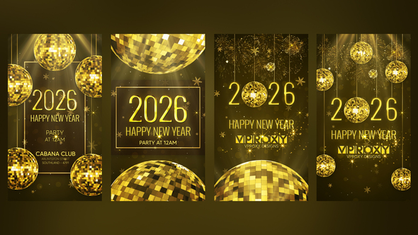 Happy New Year Instagram Stories Openers template preview