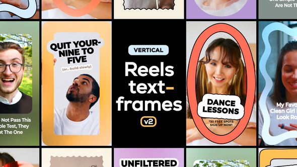 Vertical Reels Text Frames 2 Product Promo template preview