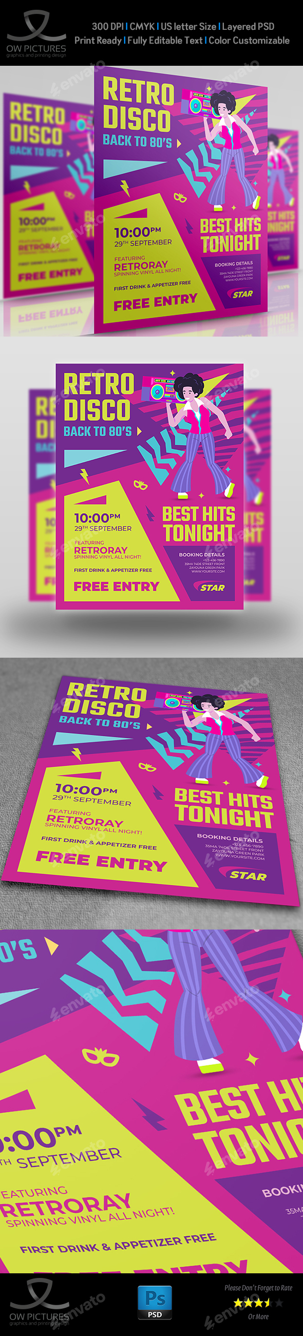 Retro Disco Flyer Template