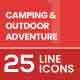 25 Camping & Outdoor Adventure Filled Line Icons 