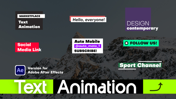 Dynamic Text Animation Titles template preview