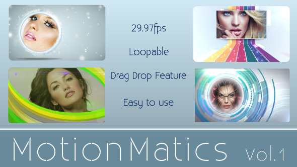 Motionmatics Vol.1 animated Loops with alpha Zone