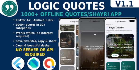 Logic Quotes – 1000+ Offline Quotes App (Flutter)
