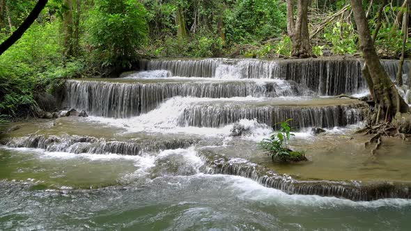 Huai Mae Khamin Waterfall level six, Khuean Srinagarindra National Park, Kanchanaburi, Thailand