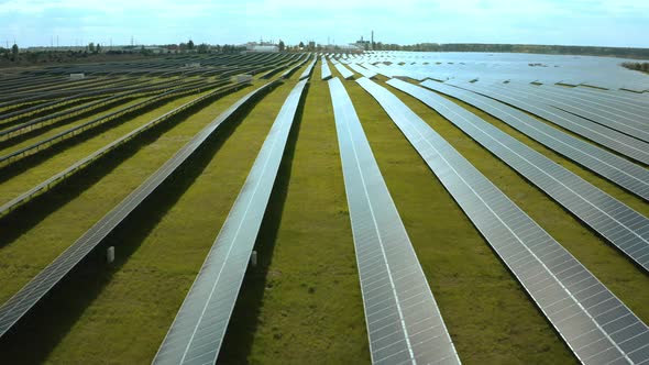 Top View of a Solar Power Station Renewable Energy Solar Panels alt