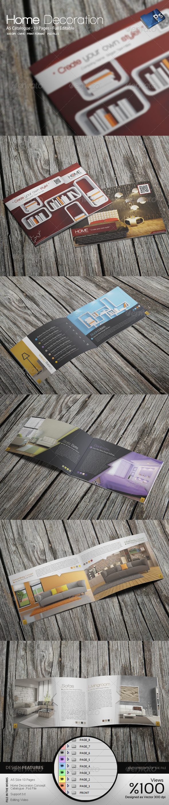 A5 Home Decoration Catalogue Template - Catalogs Brochures