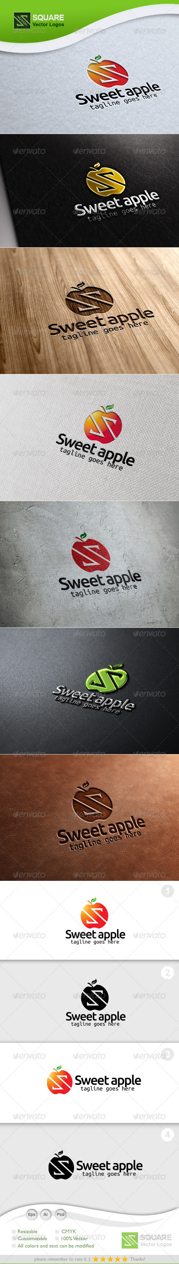 S Letter Apple Vector Logo Template - Letters Logo Templates