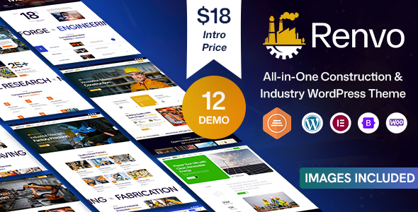 Renvo – Construction, Factory & Industry WordPress Theme