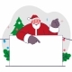 Santa Cartoon Pointing to White Space 