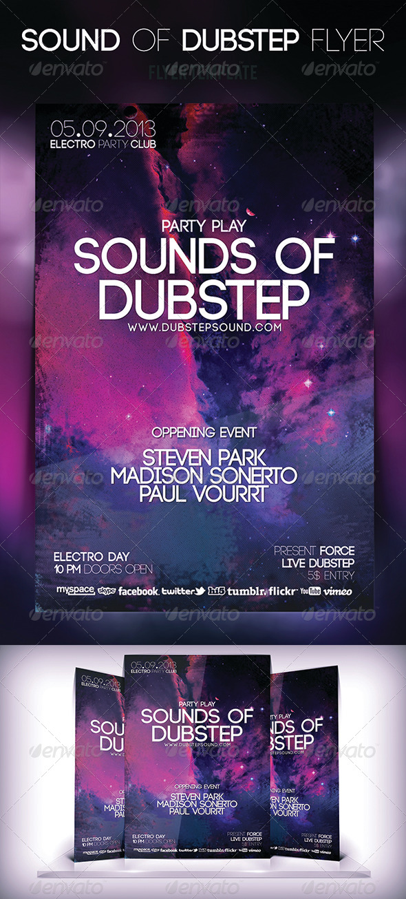 Sound of Dubstep Flyer - Flyers Print Templates