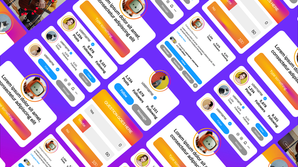 Instagram UI Pack After Effect Elements template preview