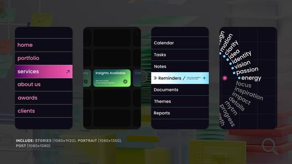 Vertical Looping Animations Titles template preview