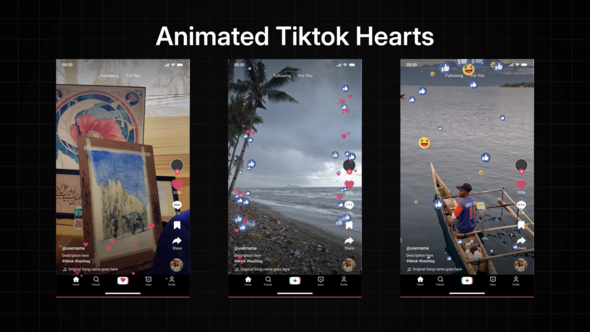 AnimatedTiktokHearts Elements template preview