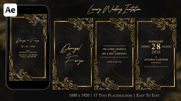 Luxury Wedding Invitation Openers template preview