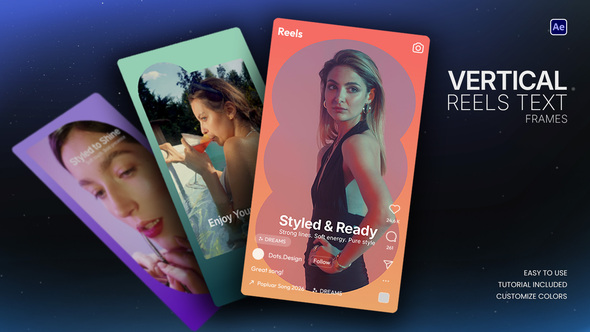 Vertical Reels Text Frames Product Promo template preview