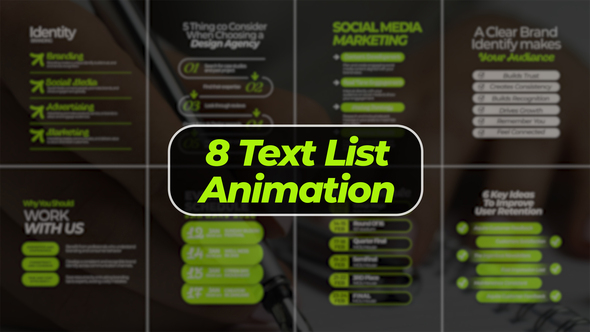 Text List Animation Titles template preview