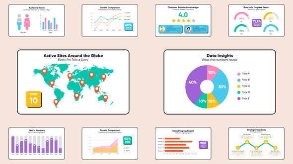Playful Flat Infographic Infographics template preview
