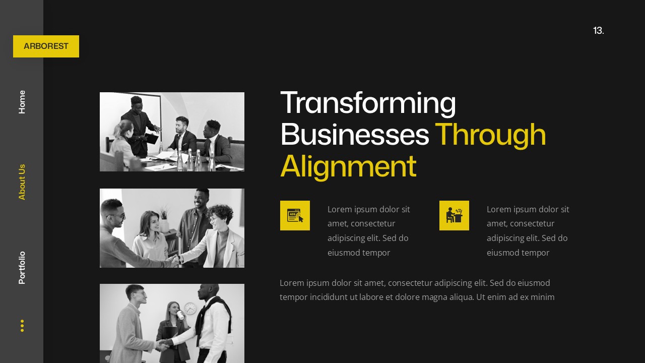Arborest Business Alignment Powerpoint Template, Presentation Templates