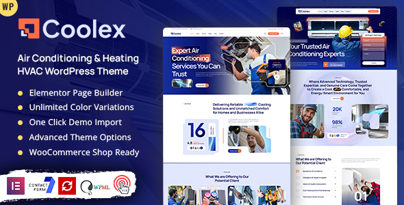 Coolex – Air Conditioning & Heating HVAC WordPress Theme