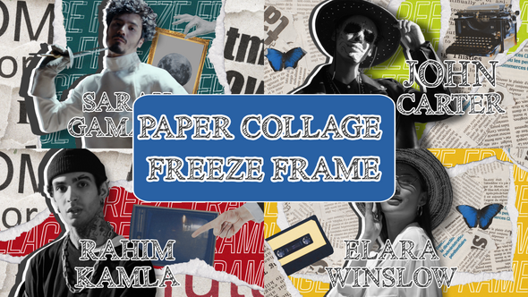 Paper Collage Freeze Frame Elements template preview