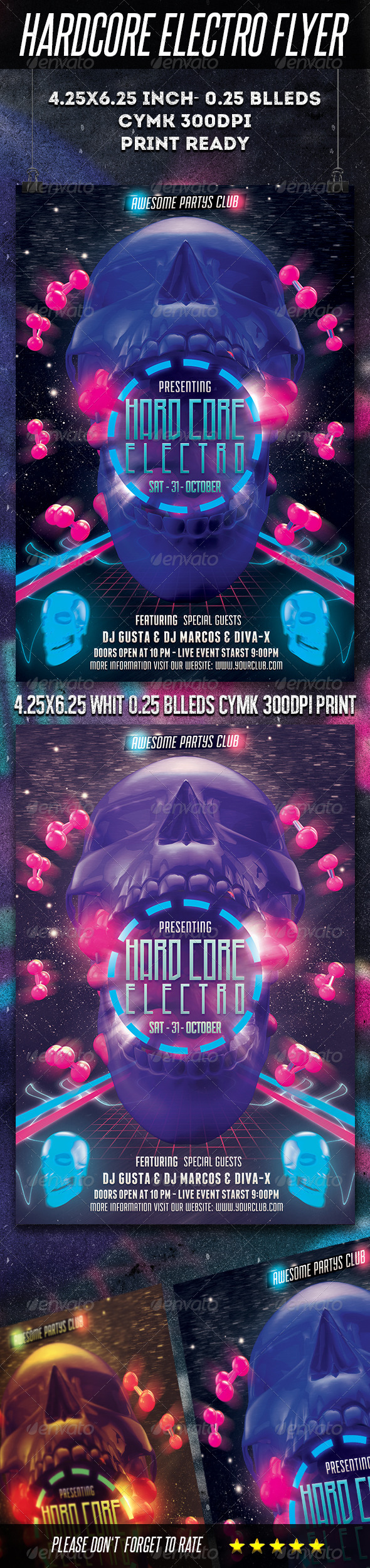 Hardcore Electro Flyer - Clubs & Parties Events