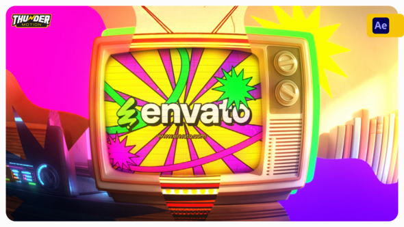 Retro Pop TV Burst Intro Logo Stings template preview