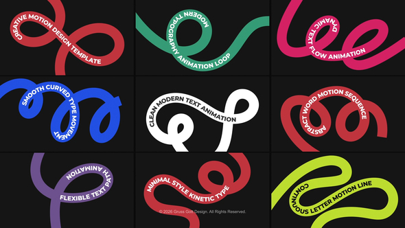 Curved Text Animations – Swirl Titles Titles template preview
