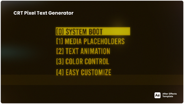 CRT Pixel Text Generator Titles template preview