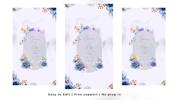 Vertical Wedding Intro Video Displays template preview