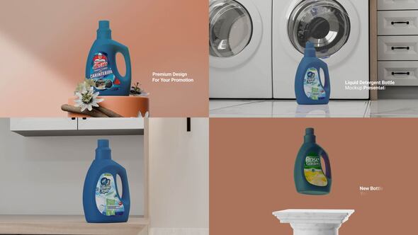 Liquid Detergent Bottle Product Promo template preview