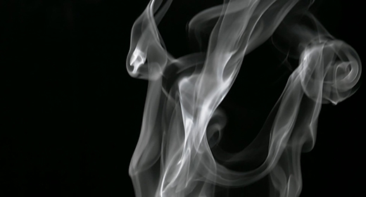 Hot Steam or Smoke Rising from Food Isolated on Black