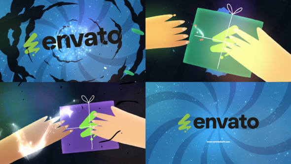 Christmas Gifts Box Logo Opener for After Effects Logo Stings template preview