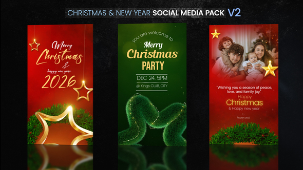 Christmas & New Year Social Media Pack V2 Openers template preview