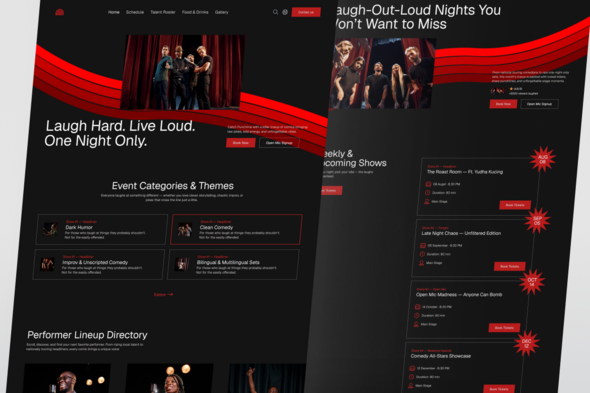 Punchline - Stand Up Comedy & Event Elementor Template Kit
