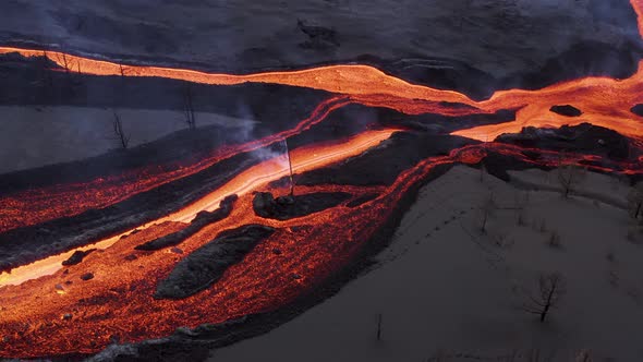 Aerial view of Volcan Cumbre Vieja, La Palma, Canary Islands, Spain. alt