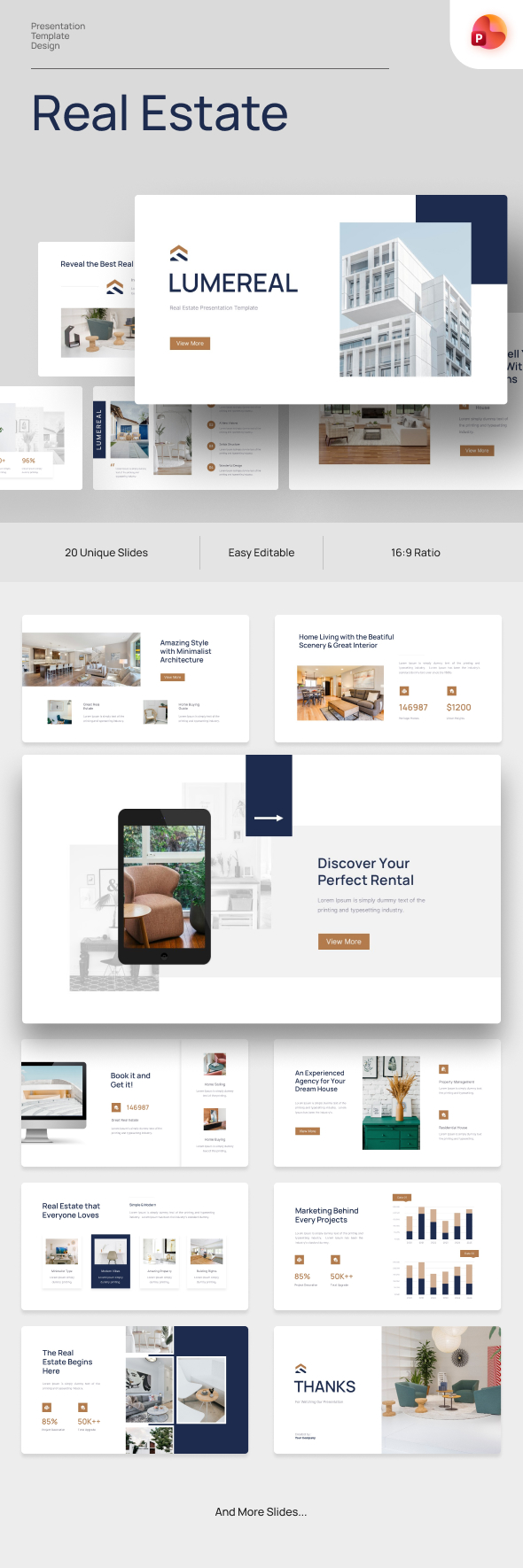 Lumereal - Real Estate PowerPoint Presentation Template