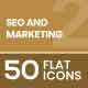50 SEO and Marketing Flat Multicolor Icons 