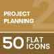 50 Project Planning Flat Multicolor Icons 