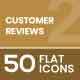 50 Customer Reviews Flat Multicolor Icons 