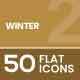 50 Winter Flat Multicolor Icons 
