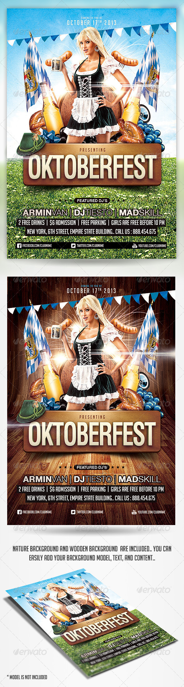 Oktoberfest Party Flyer Template - Holidays Events
