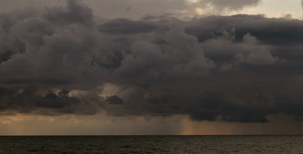 Seascape and storm clouds