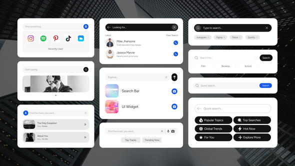 Search Bar Widget Elements template preview