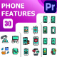 30 Phone Features Icons | Premiere Pro & Lottie Animation 